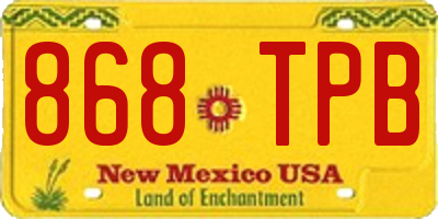 NM license plate 868TPB