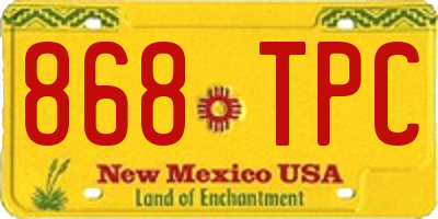 NM license plate 868TPC