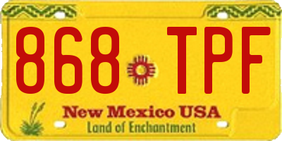 NM license plate 868TPF