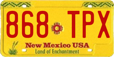 NM license plate 868TPX