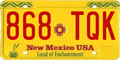 NM license plate 868TQK