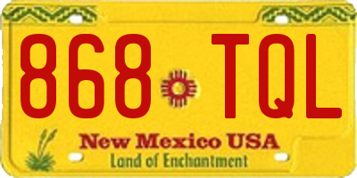 NM license plate 868TQL