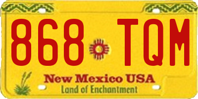 NM license plate 868TQM