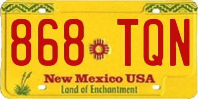 NM license plate 868TQN