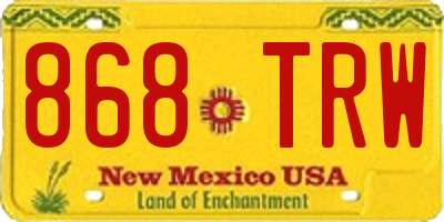 NM license plate 868TRW