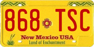 NM license plate 868TSC