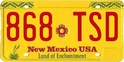 NM license plate 868TSD