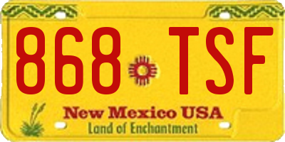 NM license plate 868TSF