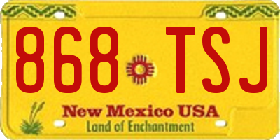 NM license plate 868TSJ