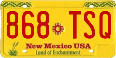 NM license plate 868TSQ