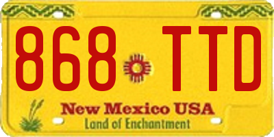 NM license plate 868TTD