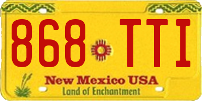 NM license plate 868TTI