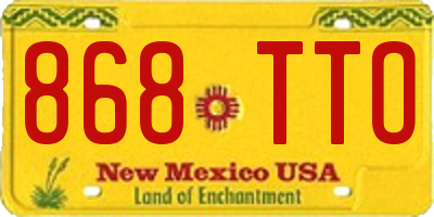 NM license plate 868TTO