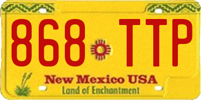 NM license plate 868TTP