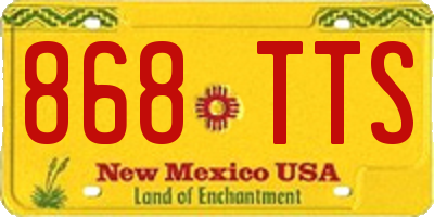 NM license plate 868TTS