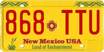 NM license plate 868TTU