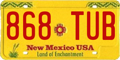 NM license plate 868TUB