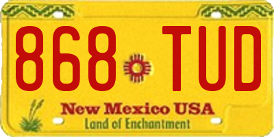 NM license plate 868TUD