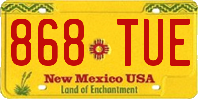 NM license plate 868TUE