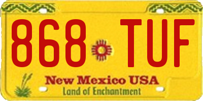 NM license plate 868TUF