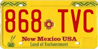 NM license plate 868TVC