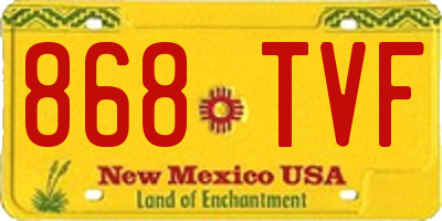 NM license plate 868TVF