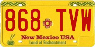 NM license plate 868TVW