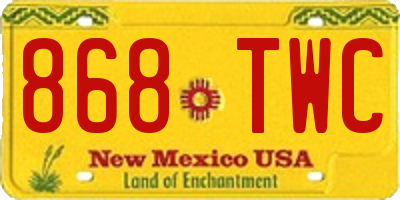 NM license plate 868TWC