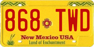 NM license plate 868TWD