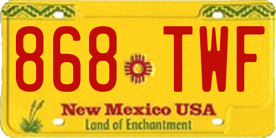 NM license plate 868TWF