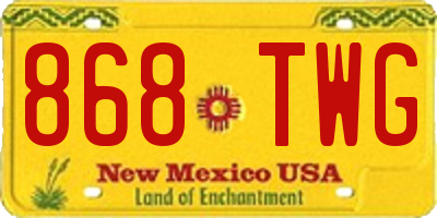 NM license plate 868TWG