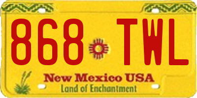 NM license plate 868TWL