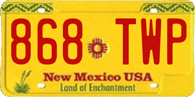 NM license plate 868TWP