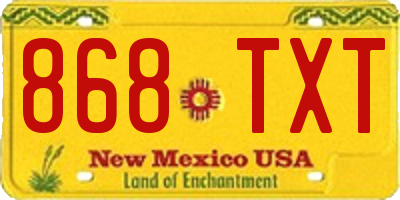 NM license plate 868TXT