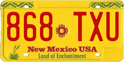 NM license plate 868TXU