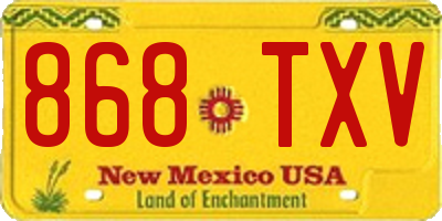 NM license plate 868TXV