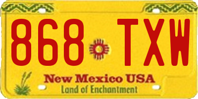 NM license plate 868TXW