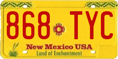NM license plate 868TYC