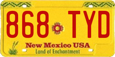 NM license plate 868TYD