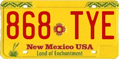 NM license plate 868TYE