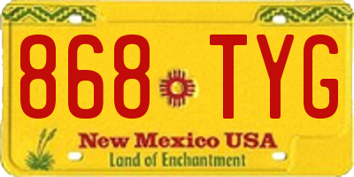 NM license plate 868TYG
