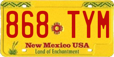 NM license plate 868TYM