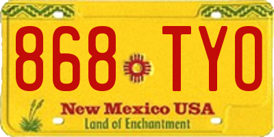 NM license plate 868TYO