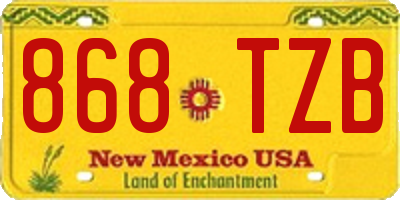 NM license plate 868TZB