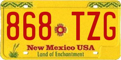 NM license plate 868TZG