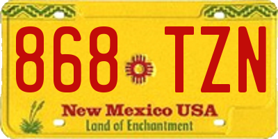 NM license plate 868TZN