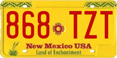 NM license plate 868TZT