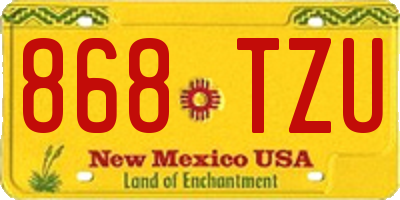 NM license plate 868TZU