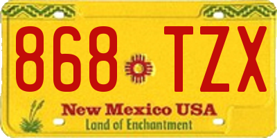 NM license plate 868TZX