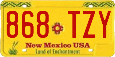 NM license plate 868TZY